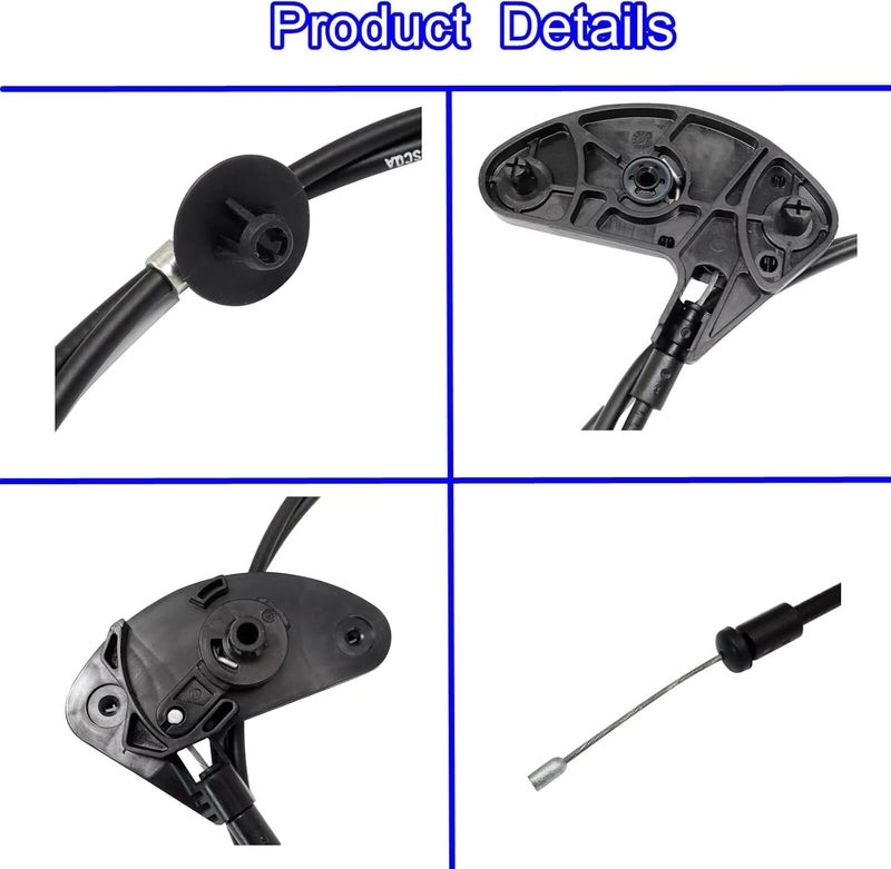 LDCRE Hood Release Cable Assembly CV6Z16916A,Fit for Ford Focus C-Max 2012-2018, Replace CV6Z-16916-A CV6Z-16B626-A 912-195, Hood Latch Lock Release Control Cable with Handle and Latch Bracket - Image 5